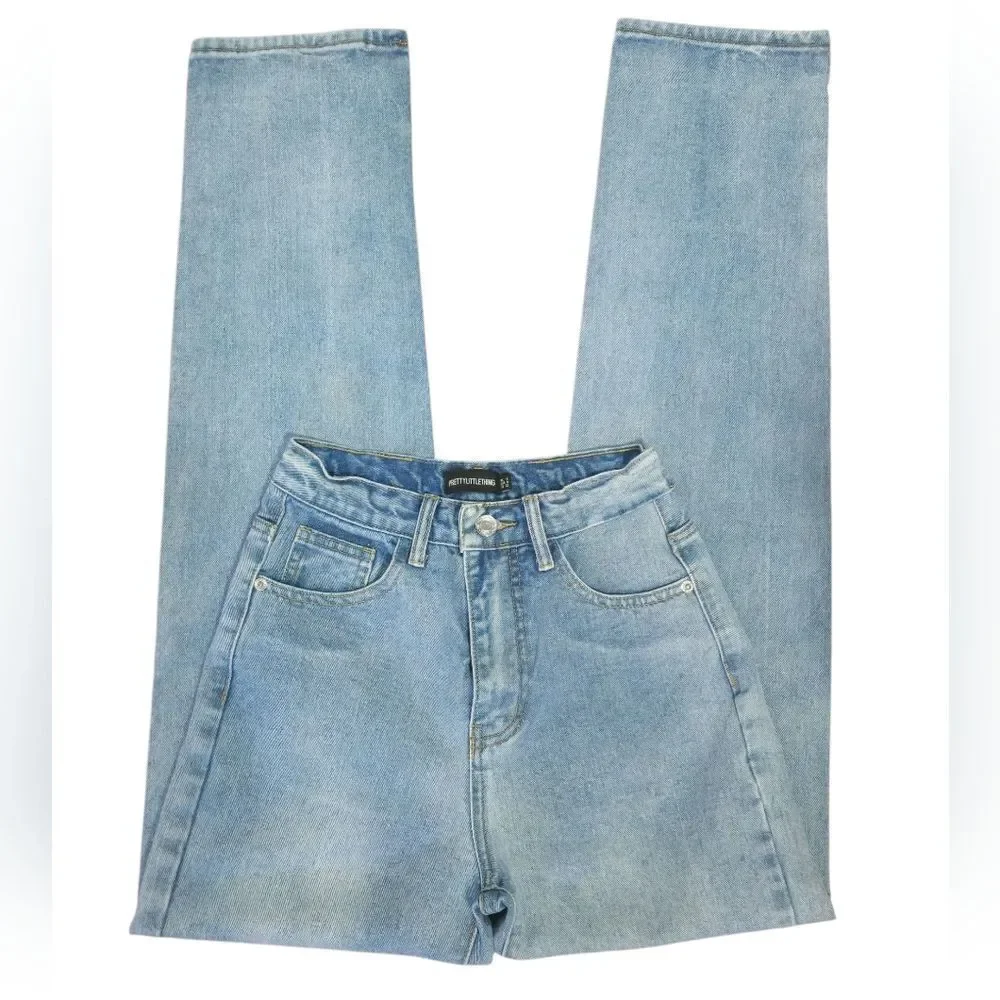Pretty Little Thing High Waist Straight Leg Jeans
